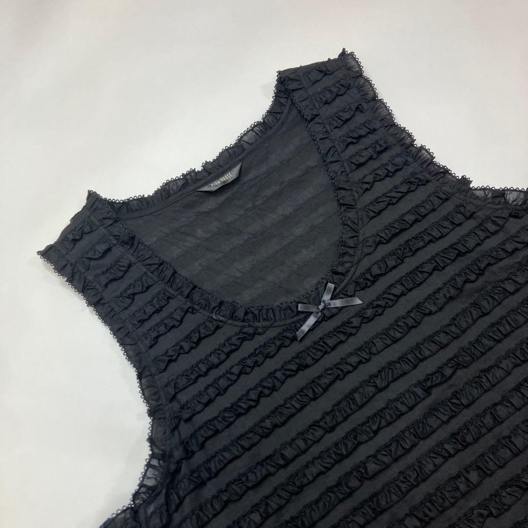 【試着のみ】ピンクハウス ピンク 総ピコフリル豪華タブリエ/2024年 春