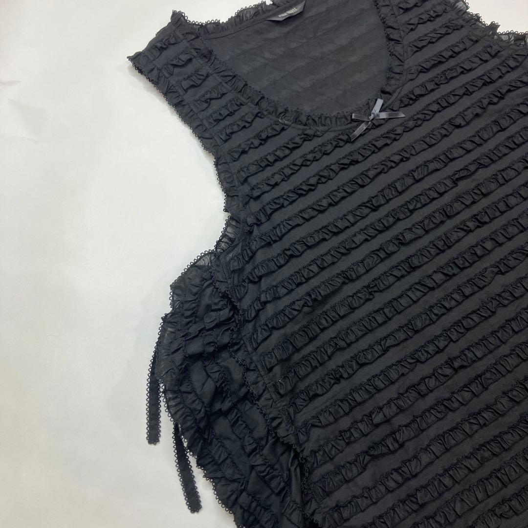 【試着のみ】ピンクハウス ピンク 総ピコフリル豪華タブリエ/2024年 春