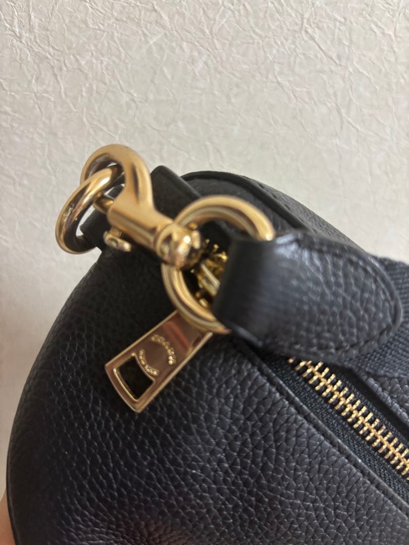 COACH ボディバッグ ウエストバッグ シルバー金具 レザー ブラック