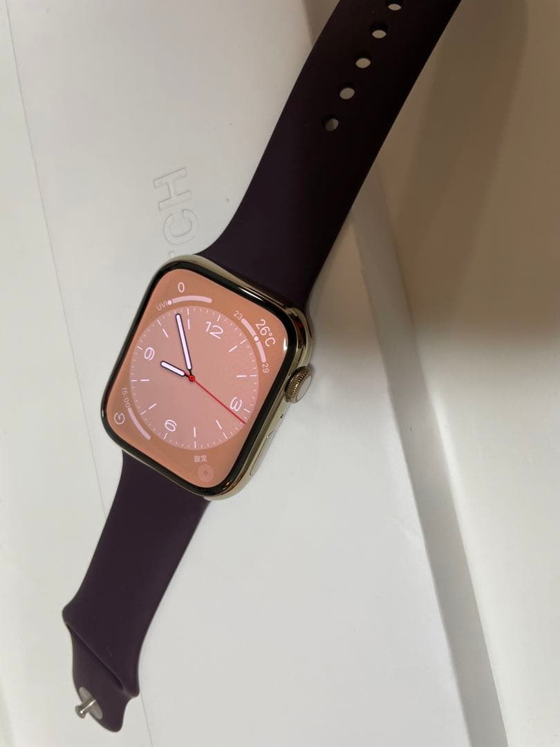k*u様 アップルウォッチシリーズ7 ゴールドステンレススチールケー