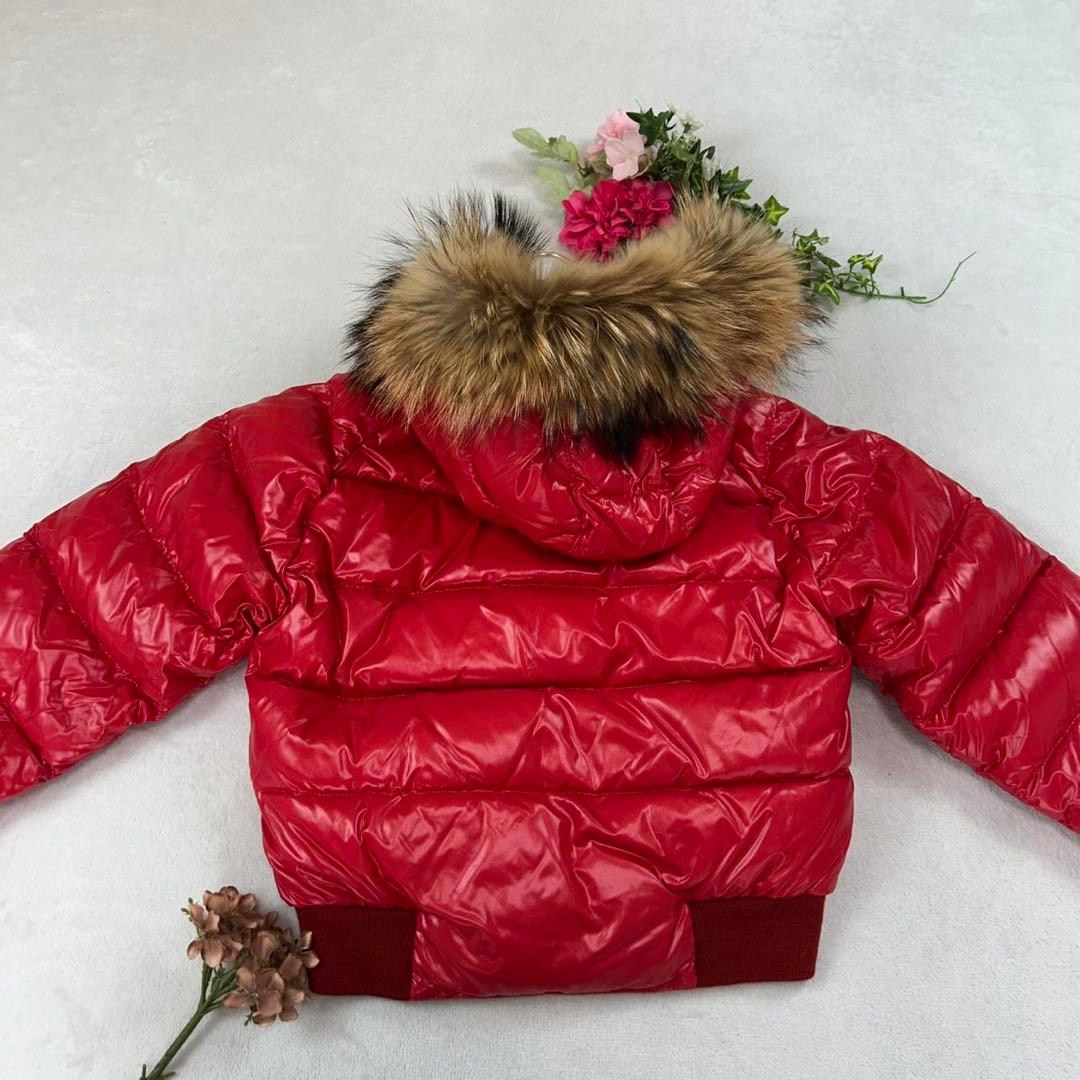 K756 美品 S モンクレール ブルガリ ダウンジャケット レッド レディース