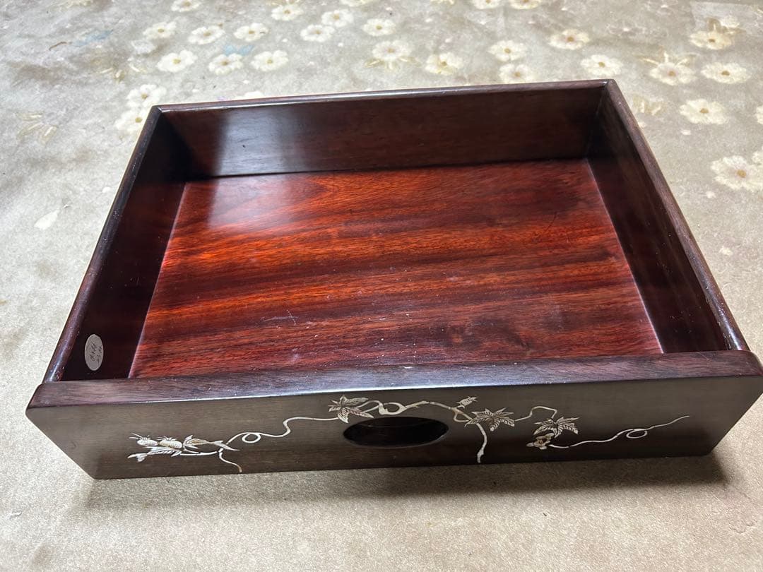 花と鳥の螺鈿木製タンス 5段