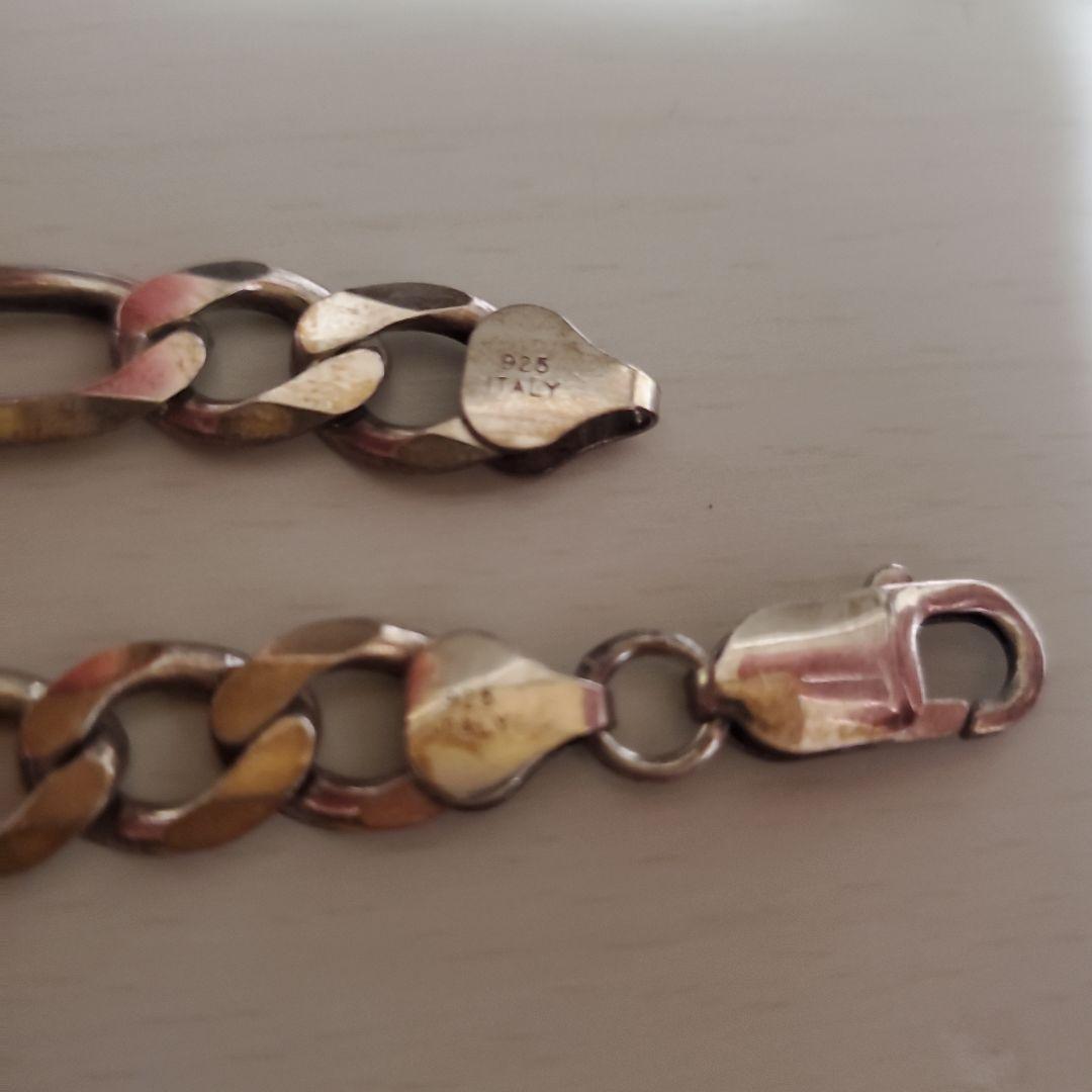 925シルバー イタリア製 フィガロチェーン　フィガロネックレス