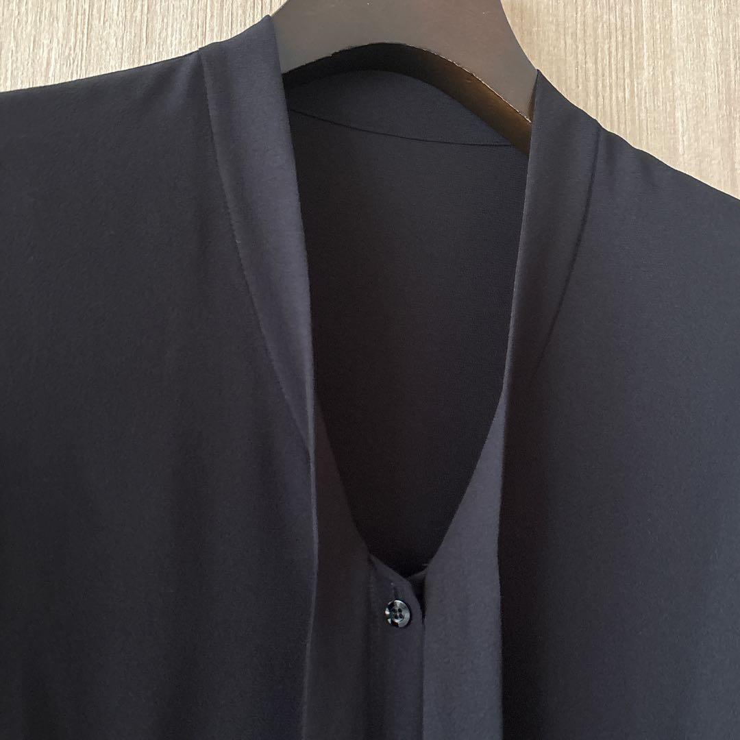 【1269】アナイ　ジョーゼットボウタイ　ブラウス　黒　38