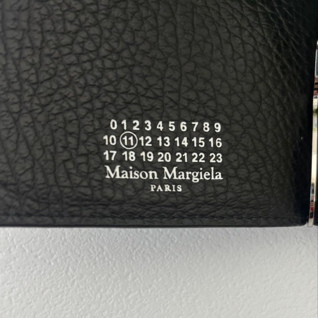 マルジェラ黒いレザー マネークリップ