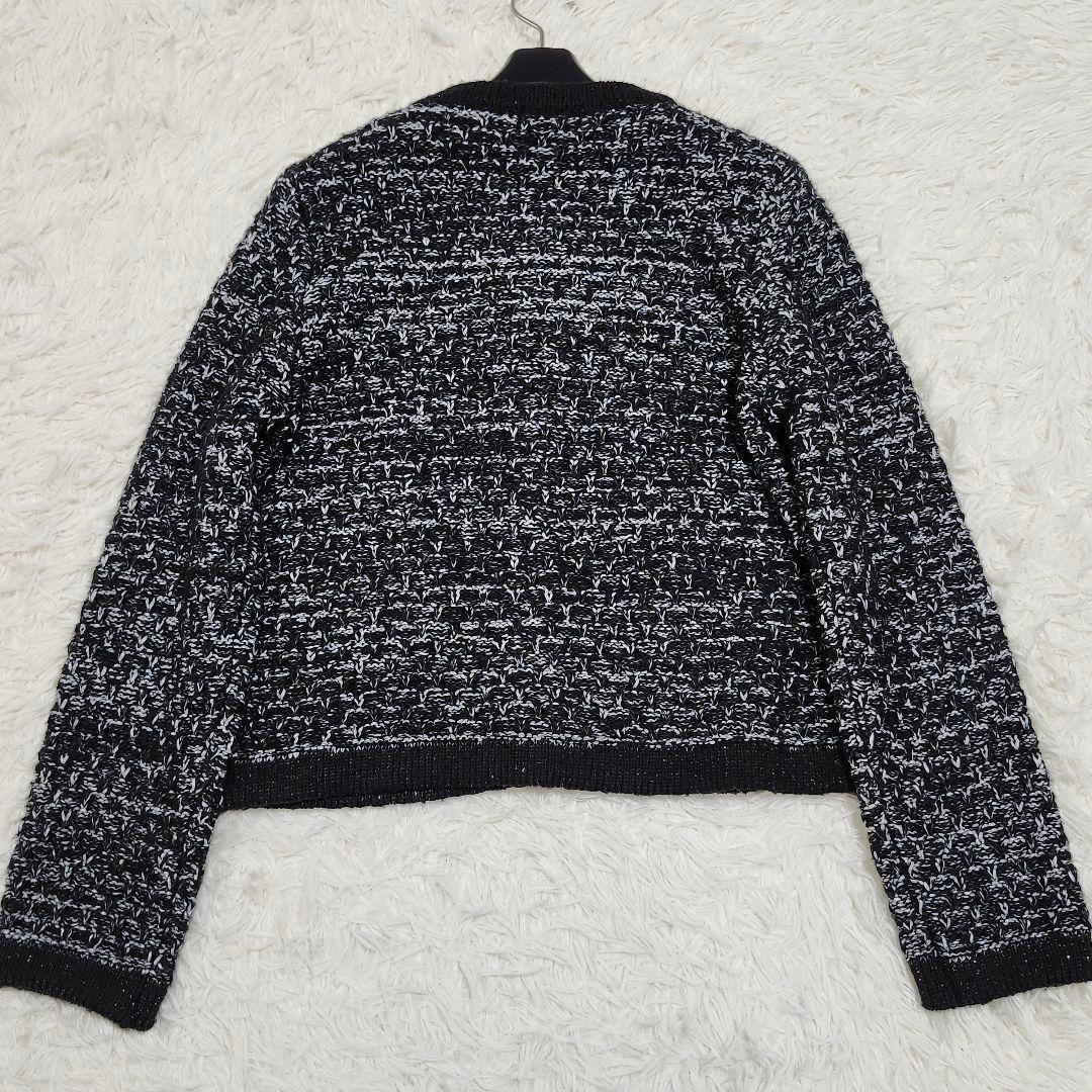 アルアバイル　フリゼツイーディクルーニットジャケット　ノーカラー　金ボタン　2