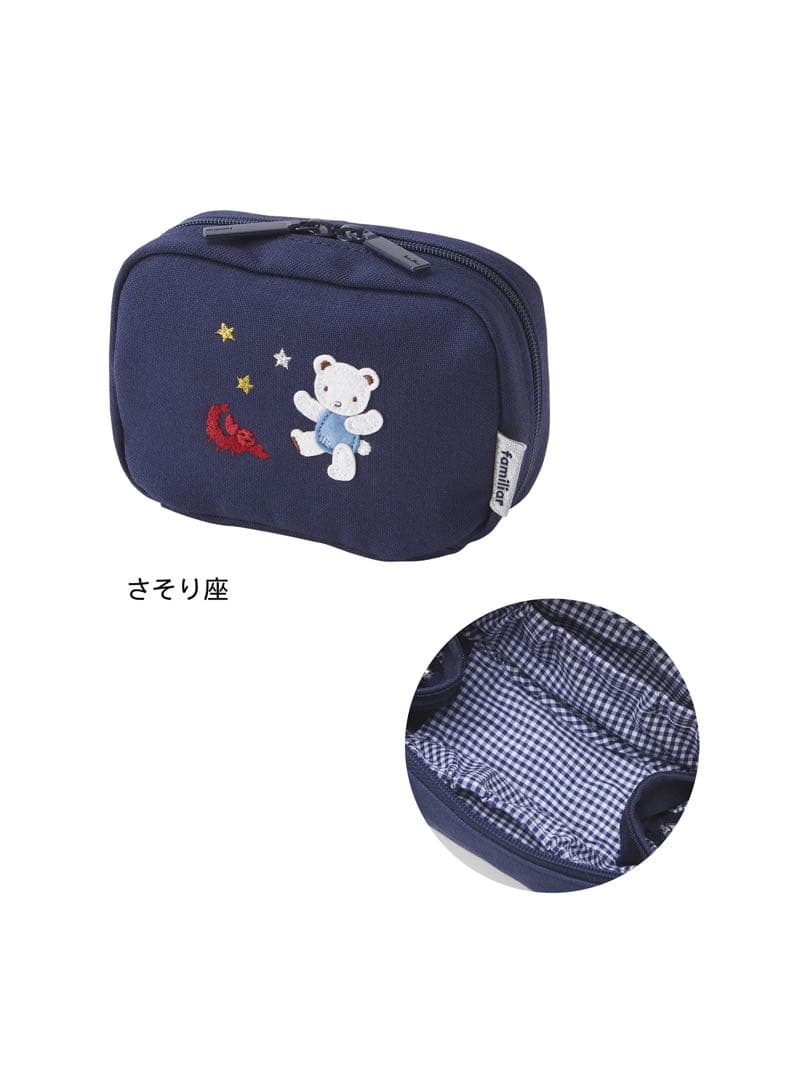 familiar 星座モチーフ刺繍ポーチ ネイビー