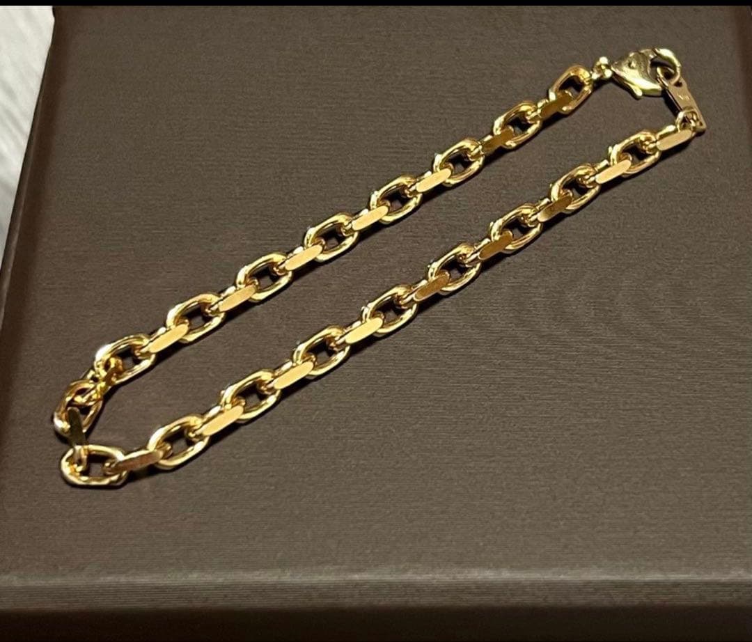 k18 あずきチェーンブレスレット 18cm