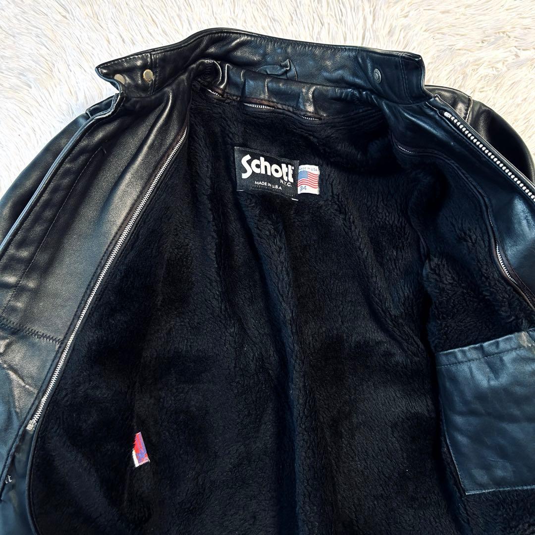 Schott ショット 641 ライナー付き シングルライダースジャケット 34