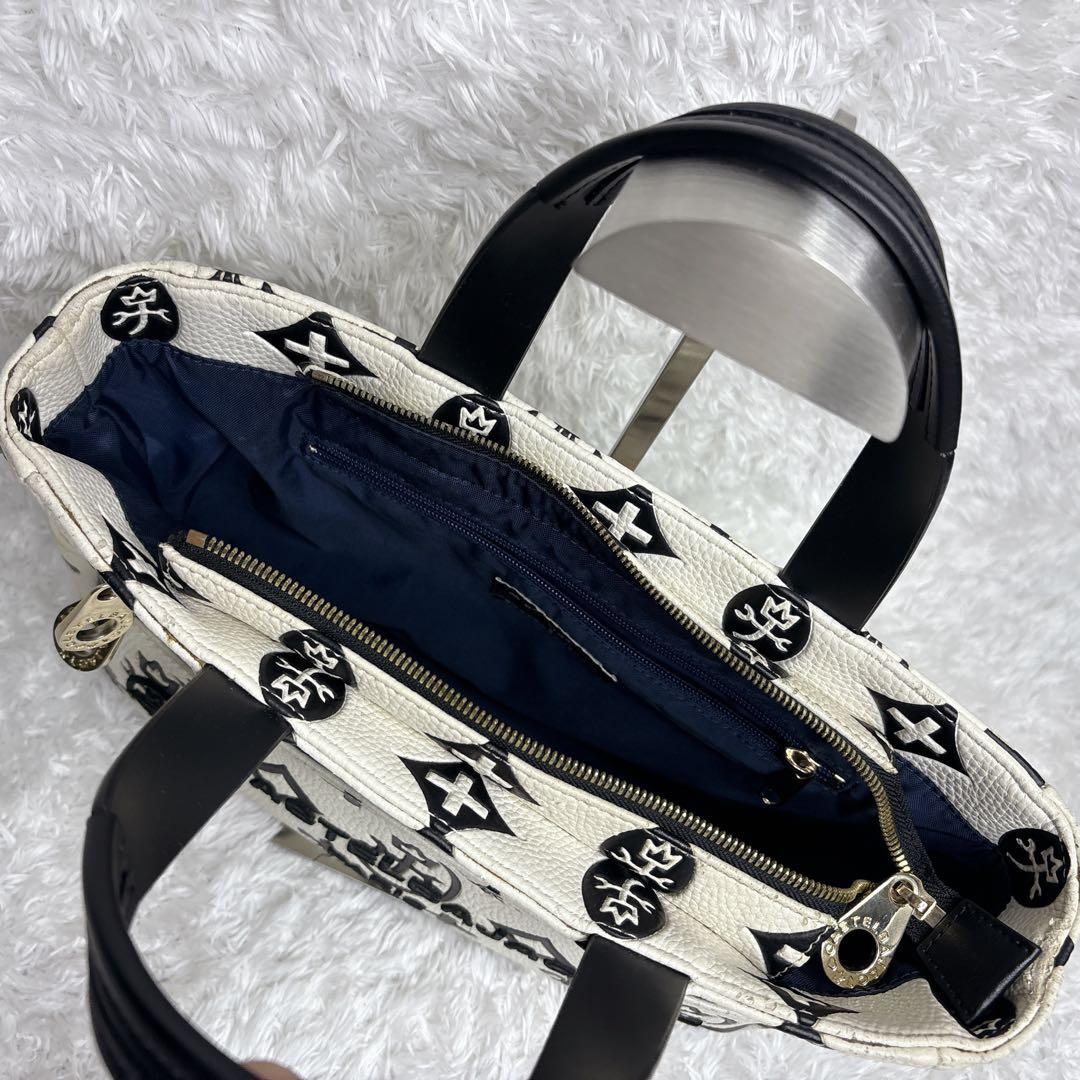 カステルバジャック トートバッグ ハンドバッグ 家紋 総柄 バイカラー