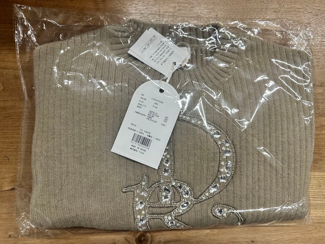 Darich ダーリッチ　DRビジューボリュームリブニットトップス