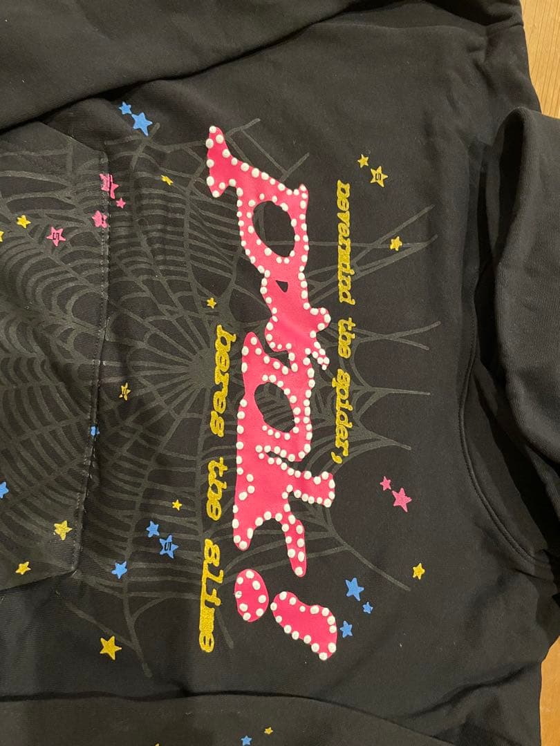 sp5der パーカー 黒 sサイズ 正規品