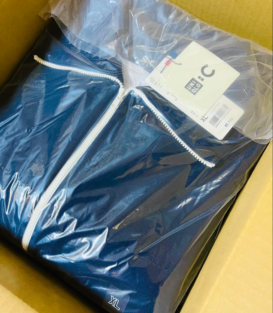 新品 ユニクロC ミラノリブフルジップカーディガン XL 69NAVY ネイビー