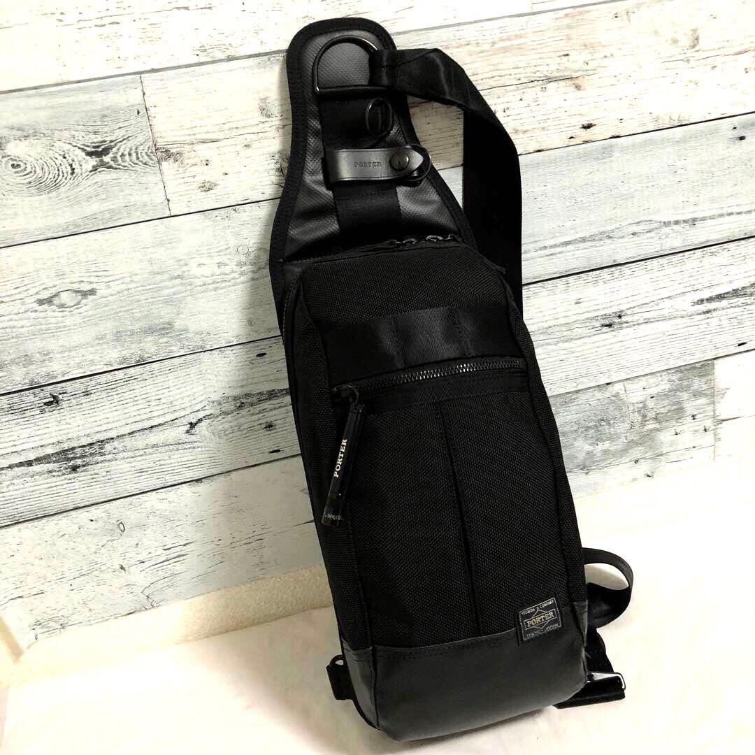 未使用級✨ポーターヒート スリングショルダー ボディバッグ マグライト ブラック