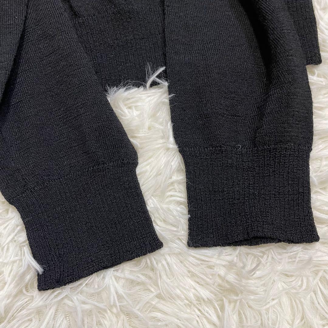 希少 美品 トリココムデギャルソン ウール 丸襟 デザイン カーディガン 黒