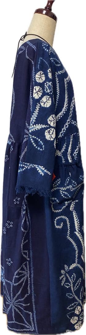 有松絞り❣️風呂敷　　リメイク　ワンピース　藍染❣️