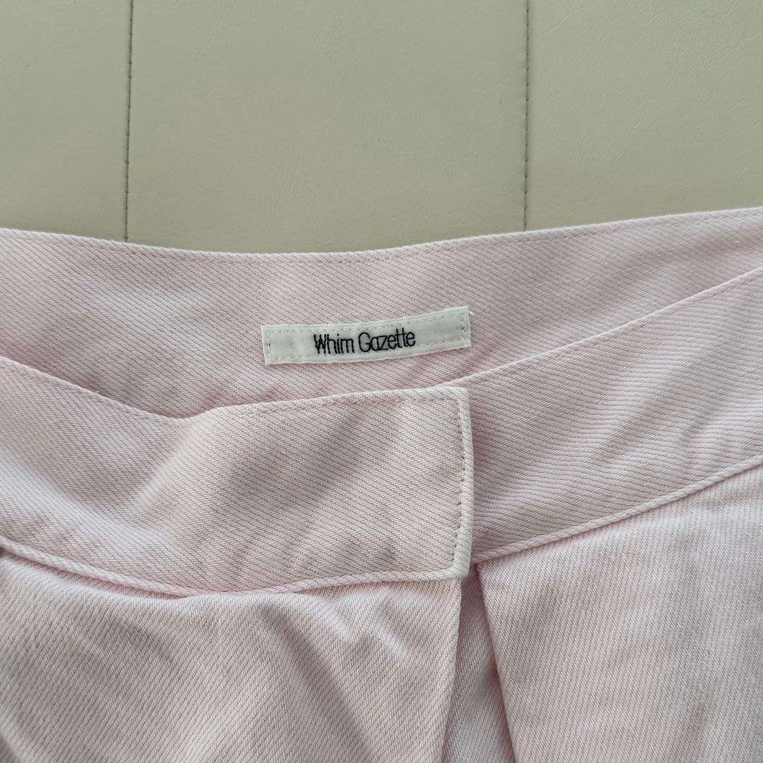 Whim Gazette ウィムガゼット ピンク ラップデニムパンツ 36