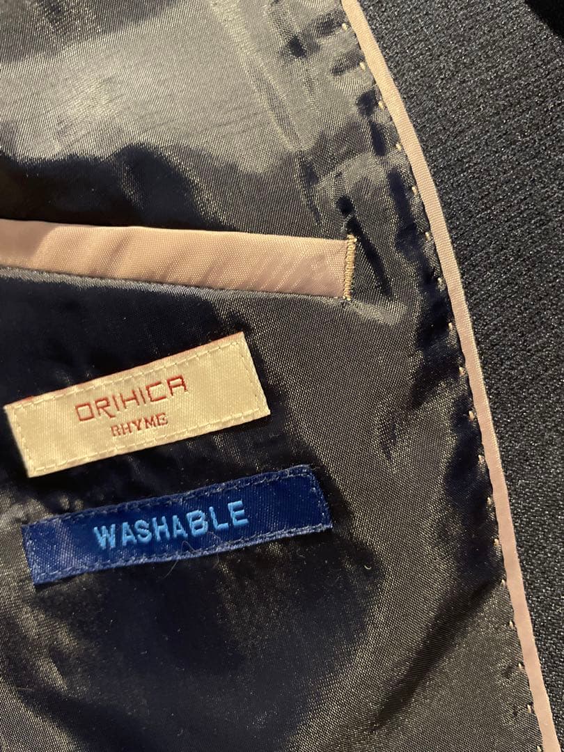 極美品　就活女子スーツ　濃紺セットアップスーツ　洗えるスーツウォッシャブルスーツ