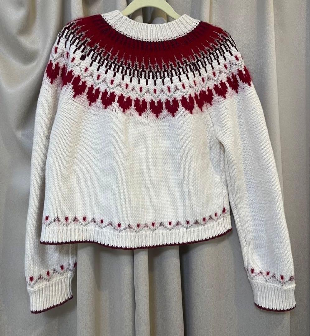 トップス herlipto Heart Fair Isle Knit Pullover
