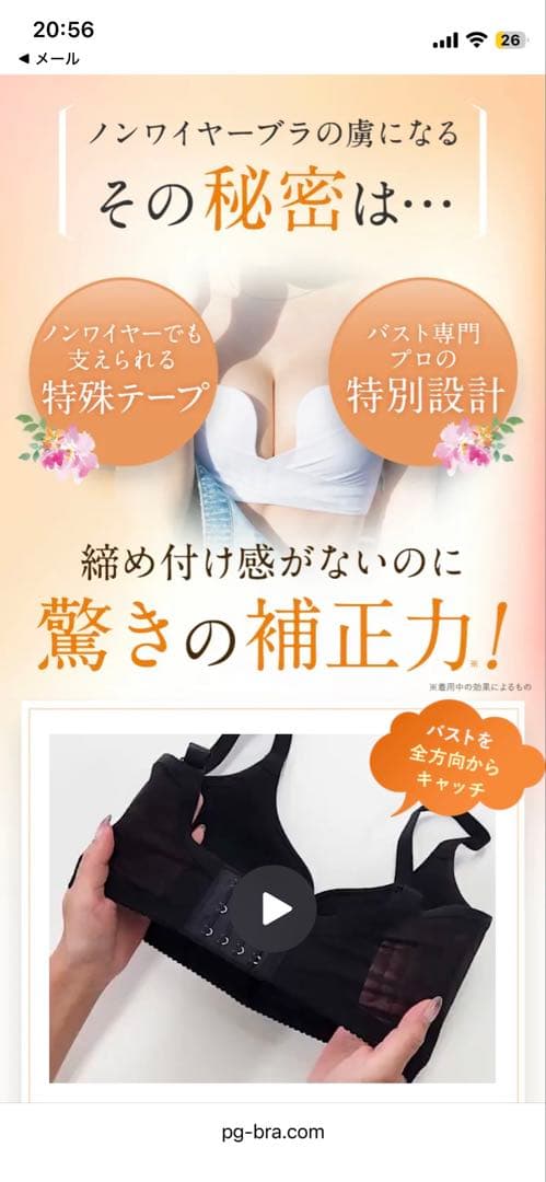 PGブラ ノンワイヤー ブラック2枚セット