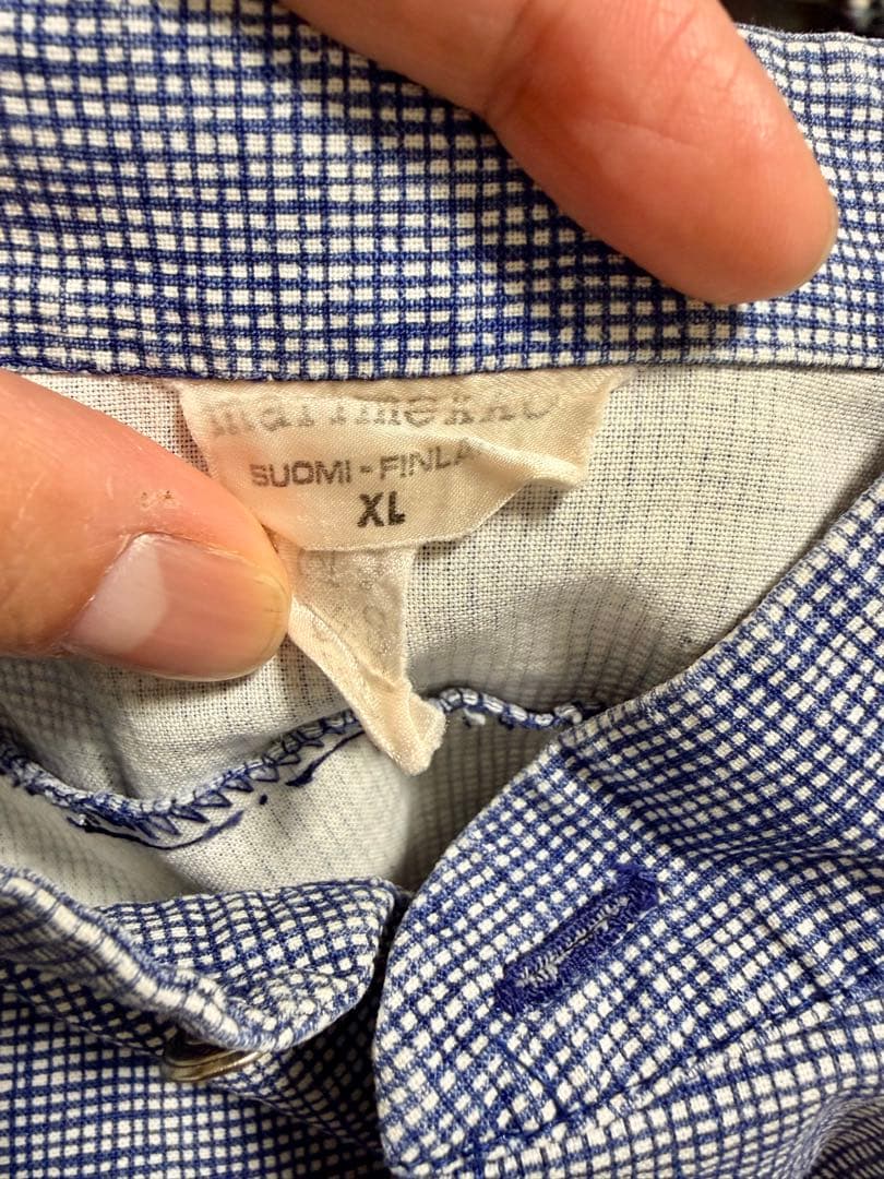 70s marimekko シャツ　プルオーバー　スタンドカラー　ヴィンテージ