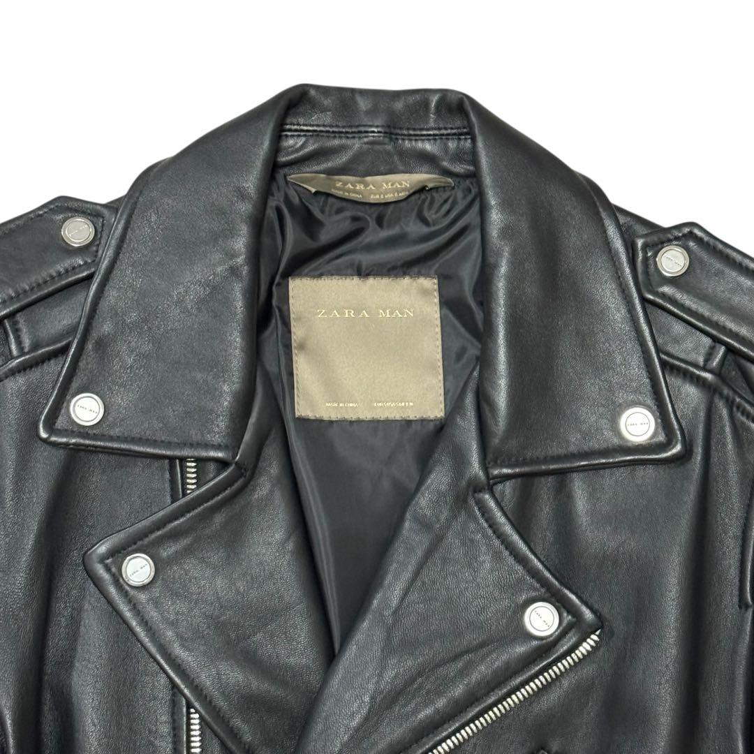 ZARA ザラ ダブル ライダースジャケット レザー ブルゾン メンズ