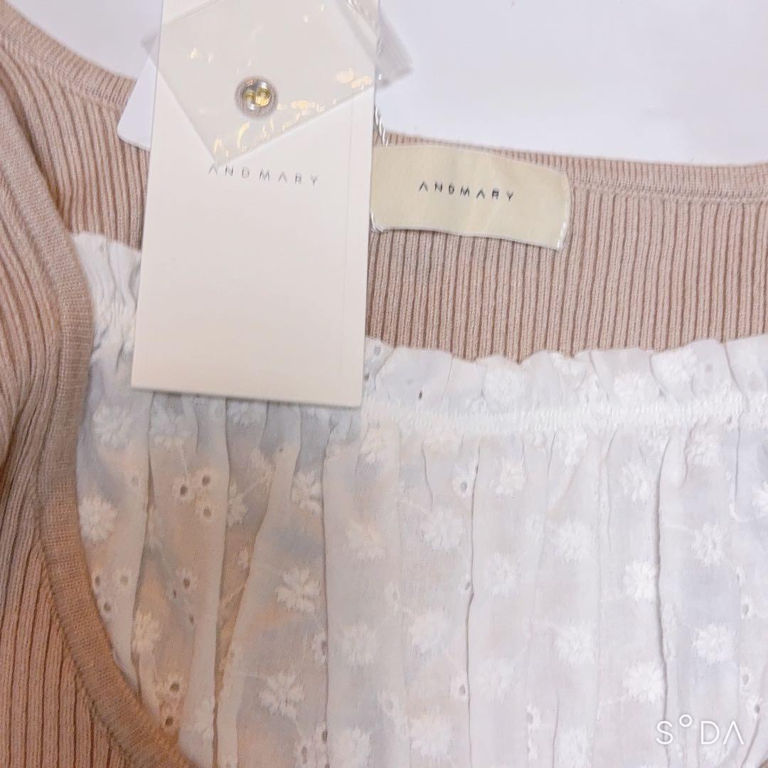 新品　andmary Poppy lace mini dress ベージュ