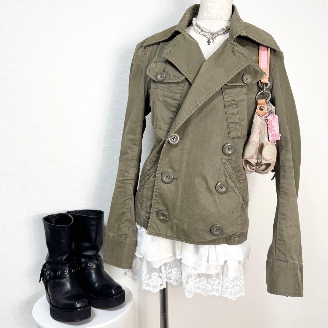 y2k❤️ 00s DIESEL ロゴ デカボタン ダブルジャケット