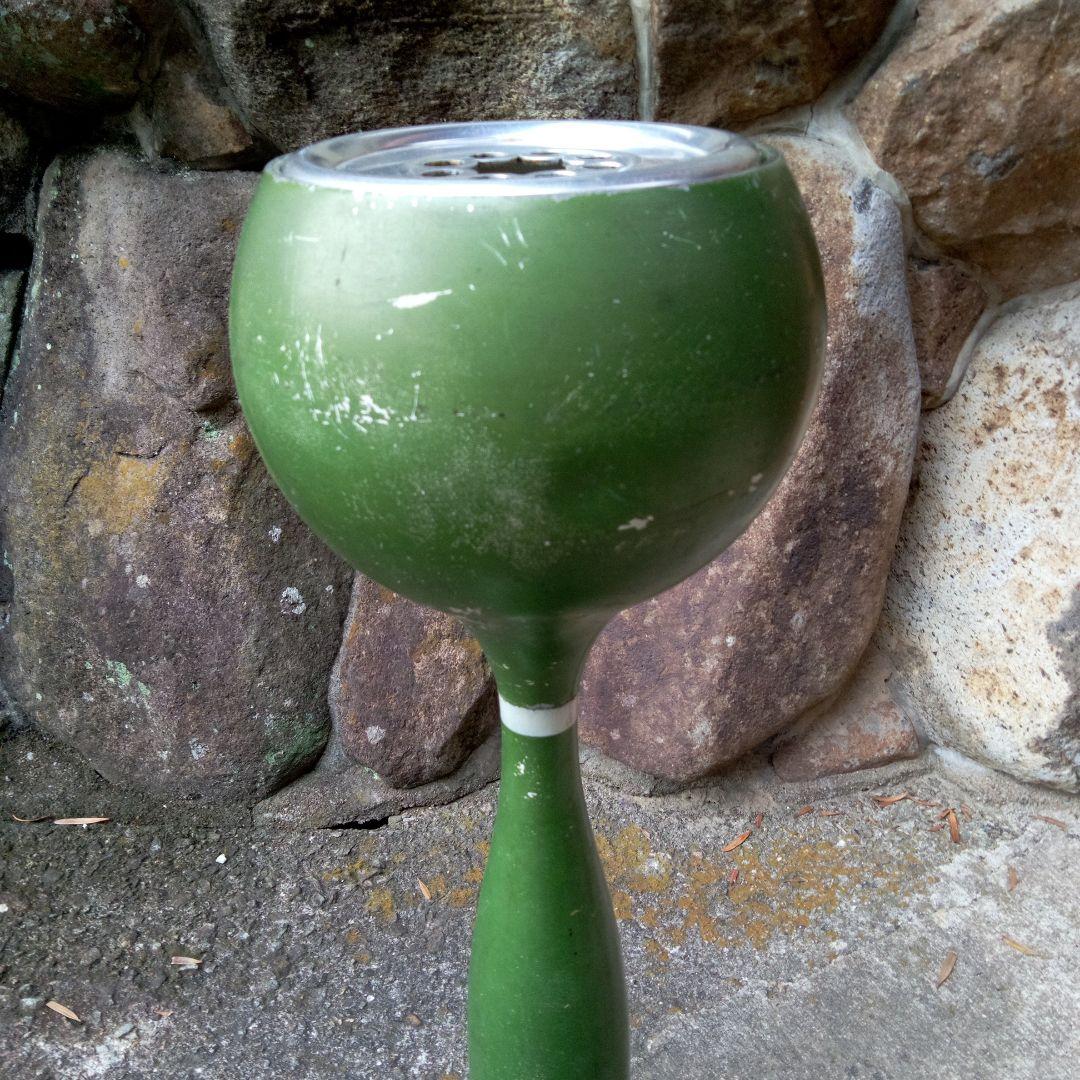 【希少】スタンド灰皿　昭和レトロ　レアなウグイスグリーン　アンティーク