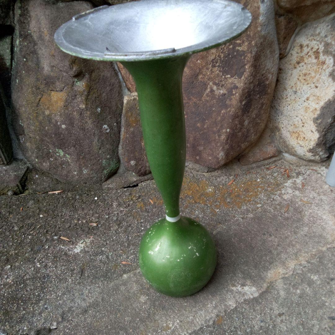 【希少】スタンド灰皿　昭和レトロ　レアなウグイスグリーン　アンティーク