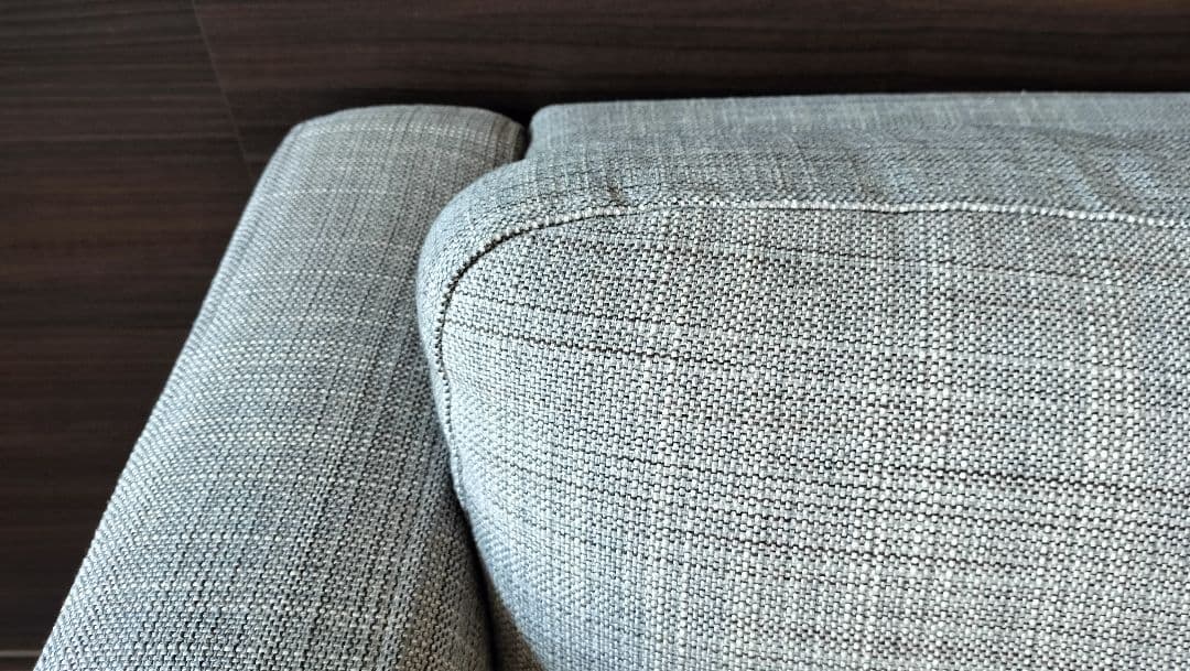 グレー ファブリック 2人掛けソファ