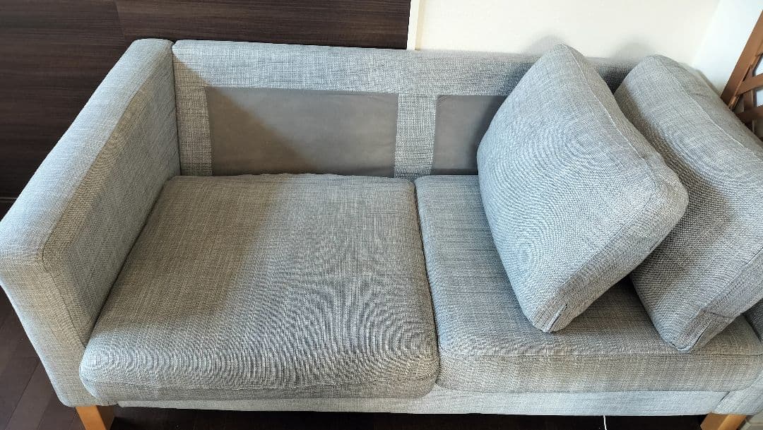 グレー ファブリック 2人掛けソファ