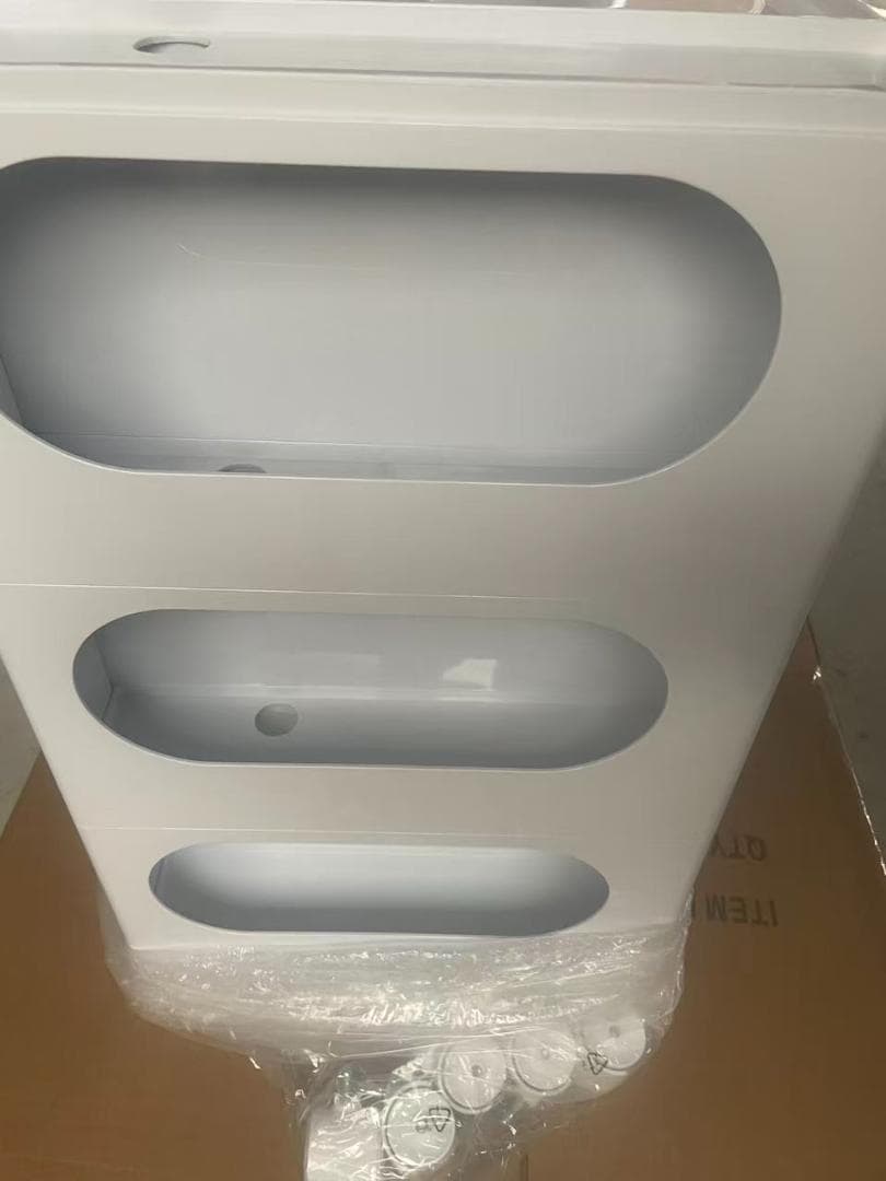 【在庫処分品】マルチキャスター付き4面収納ワゴン プッシュ式スライドトレー