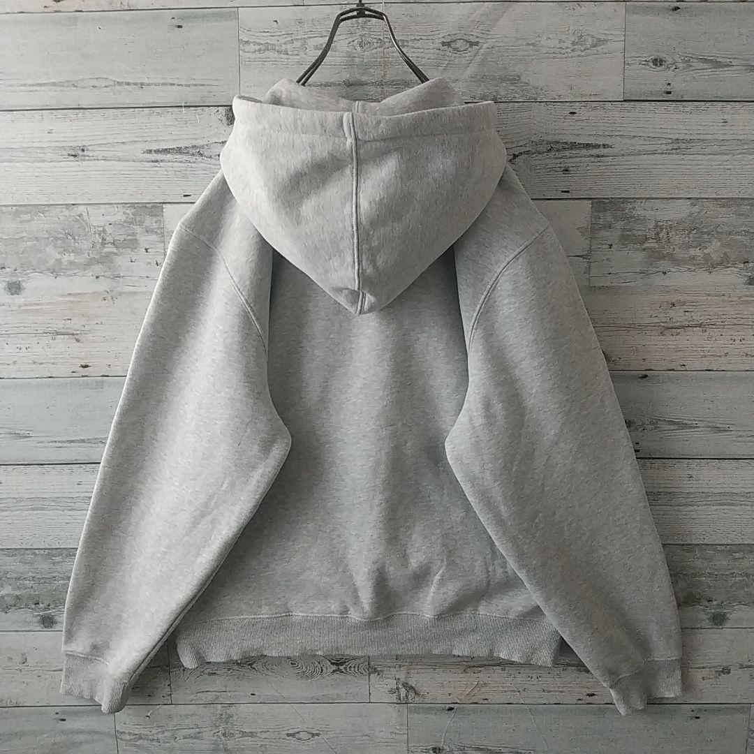 人気☆ステューシー 刺繍 パイルロゴ アーチロゴ パーカー M グレー