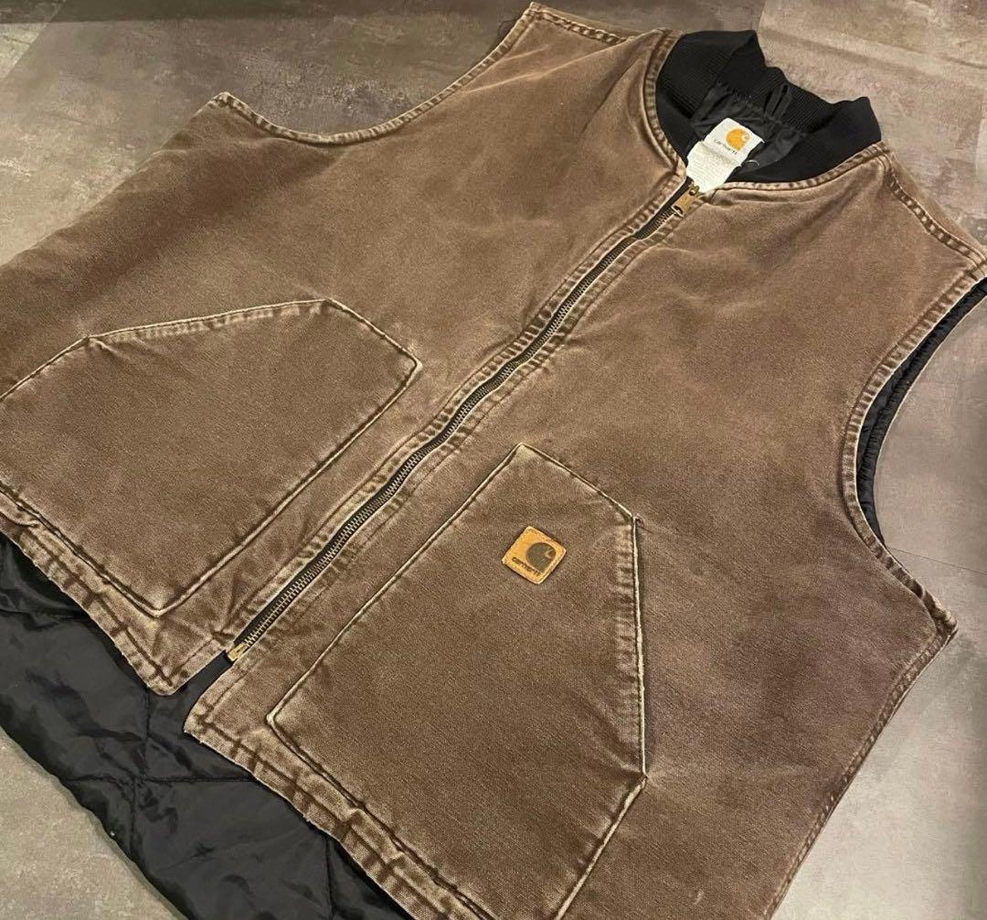 00s Carhartt カーハート ベスト USA製 ダークブラウン ダック