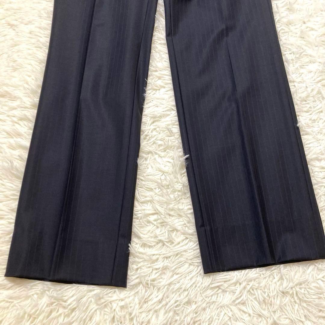 23区　スーツ　テーラードジャケット　パンツ　大きいサイズ　ネイビー　ストライプ