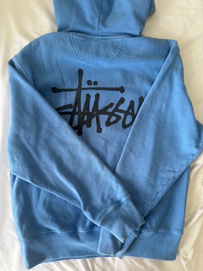 Stussy ライトブルー パーカー Sサイズ