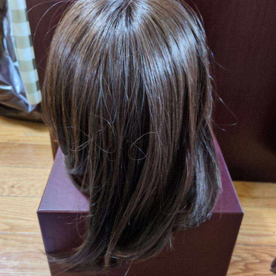 ブラウン ストレートウィッグ 合成繊維