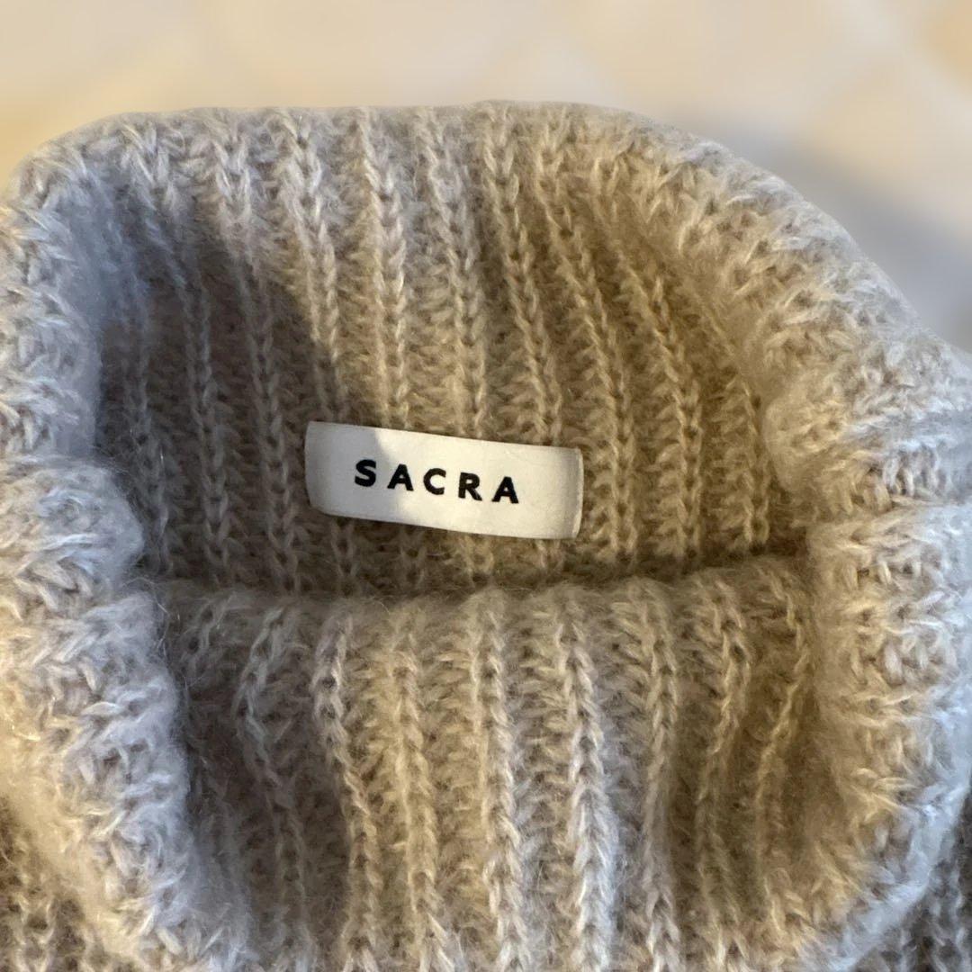 SACRA グレージュ モヘア ハイネックニット