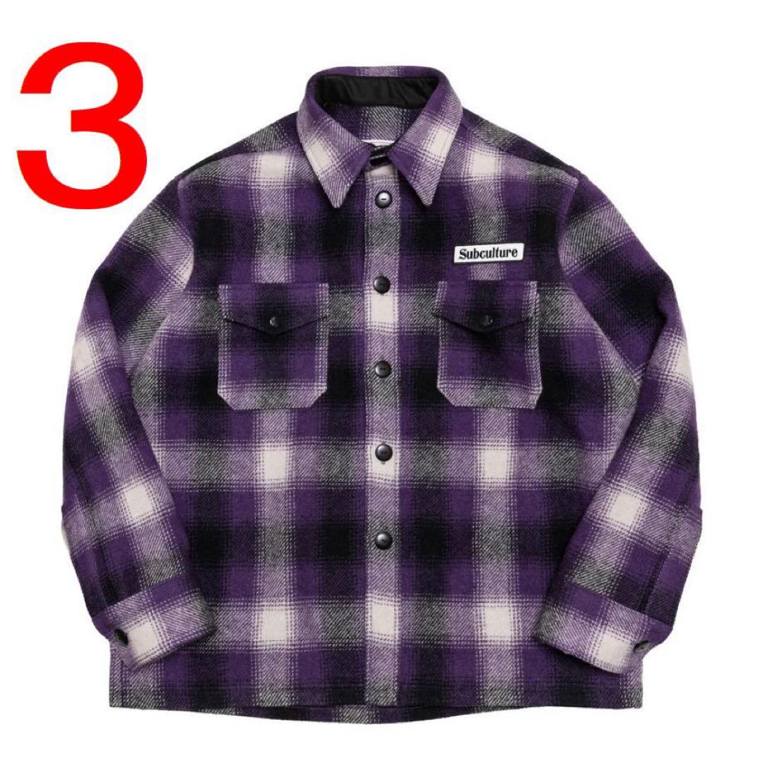 トップス SC Subculture OMBRE CHECK JACKET PURPLE