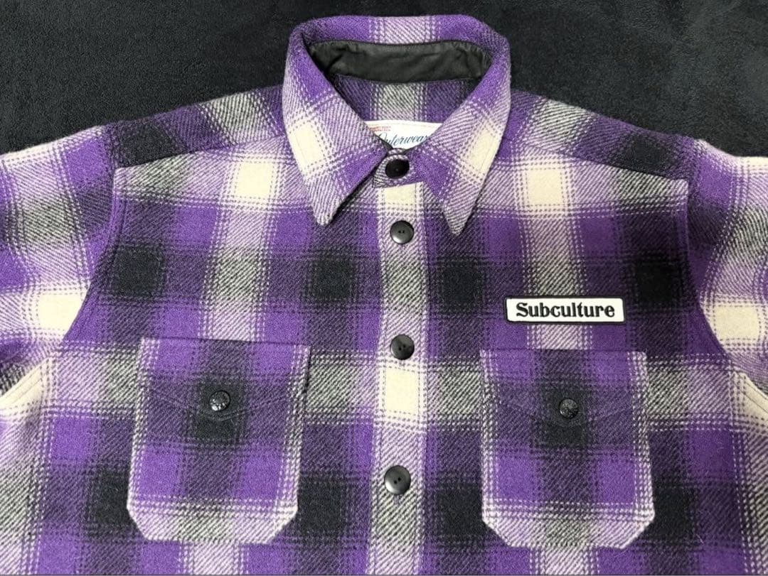 トップス SC Subculture OMBRE CHECK JACKET PURPLE
