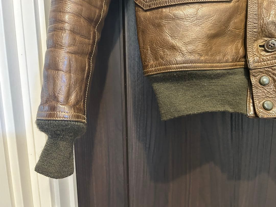 m*a様 激渋　FREEWHEELERS 37j1 オリーブ　レザージャケット