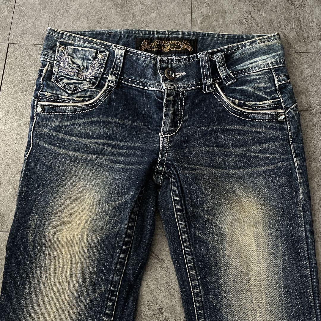 レッドペッパー ウィング刺繍　ブーツカットフレア y2k デニムパンツ　27