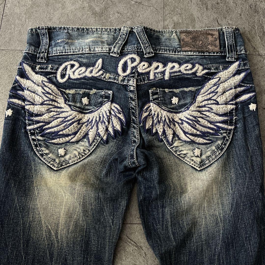 レッドペッパー ウィング刺繍　ブーツカットフレア y2k デニムパンツ　27