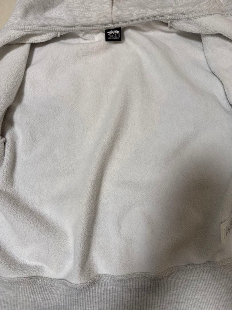 STUSSY ブロック スポーツ ジップフーディ グレー