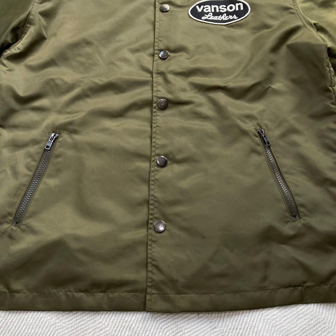 VANSON MOTOBLUEZ別注 ナイロンコーチジャケット オリーブ