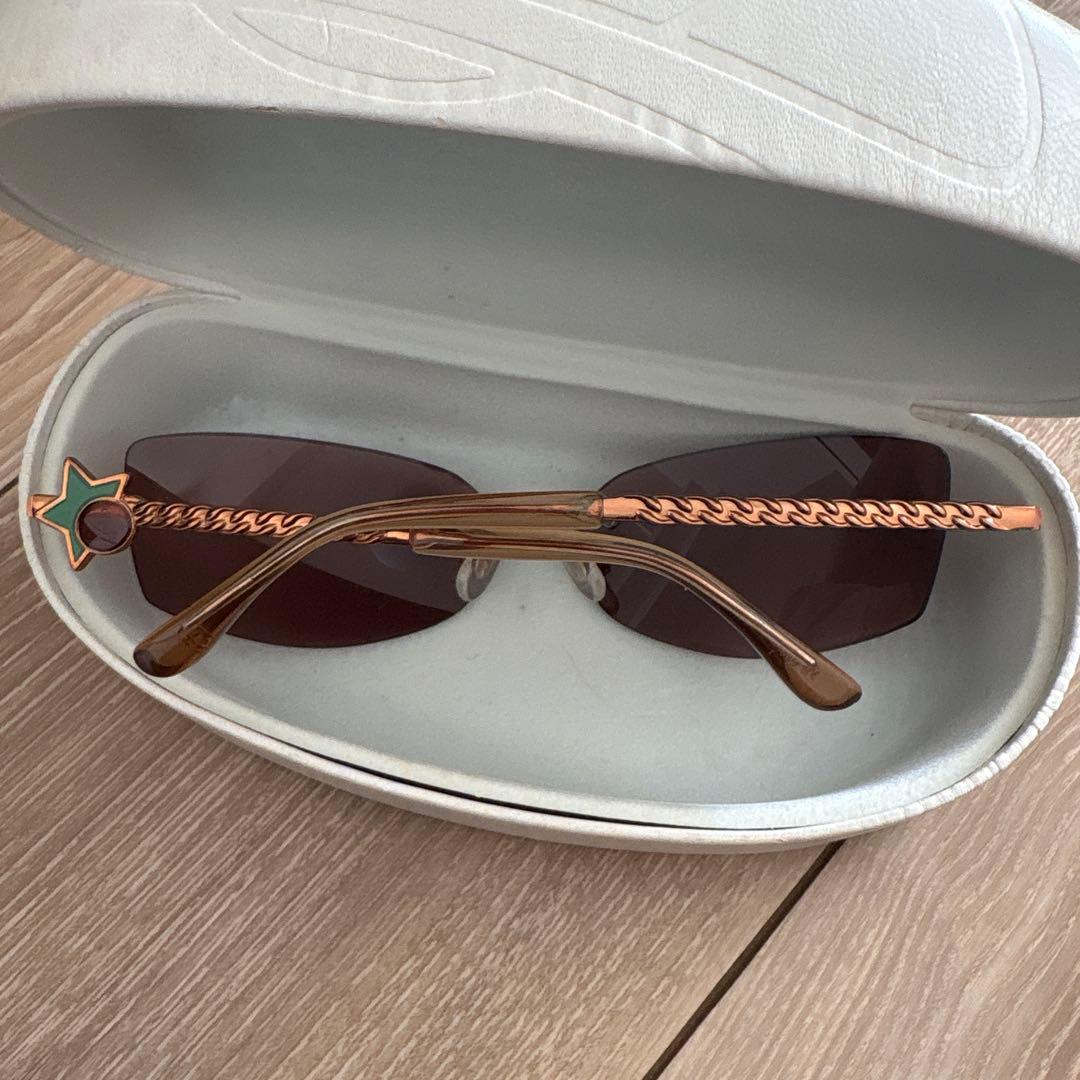 ブラウンオーバルサングラス ケース付き