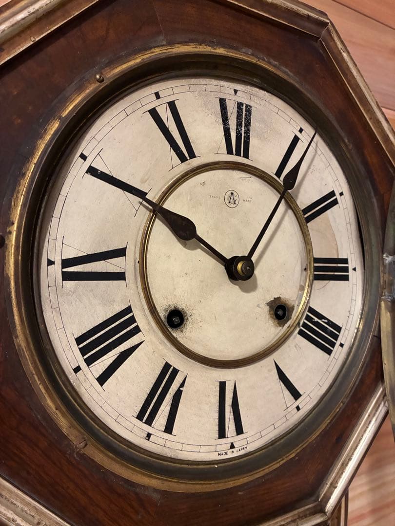 愛知時計　アンティーク柱時計　稼働品
