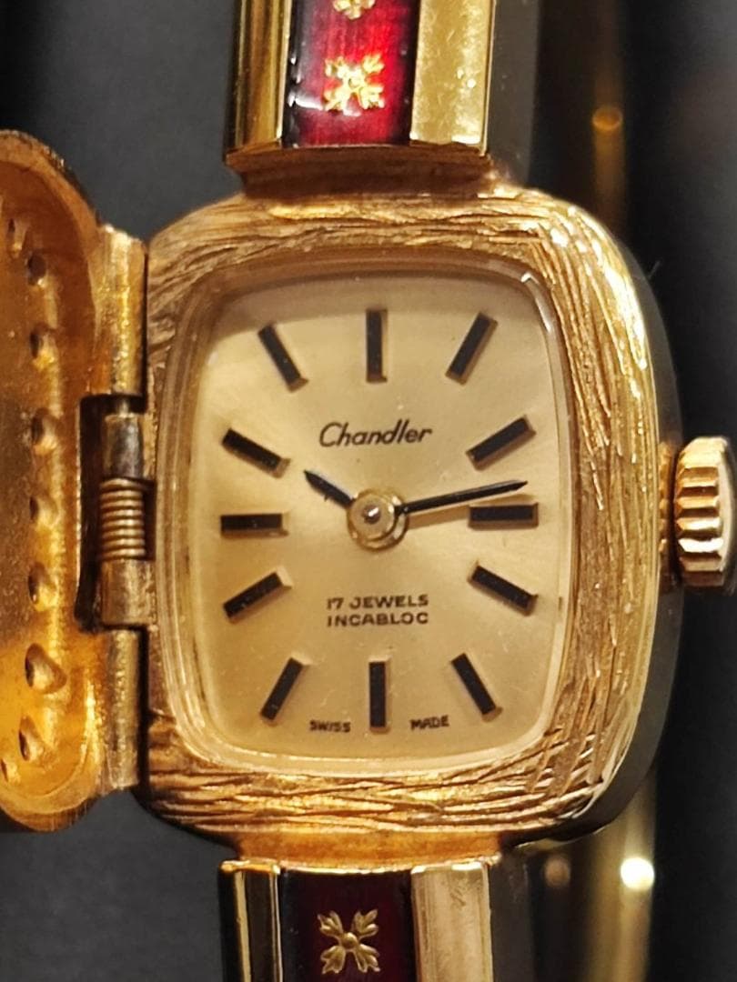 Chandler 17jewels 手巻き腕時計 バングル 稼働品