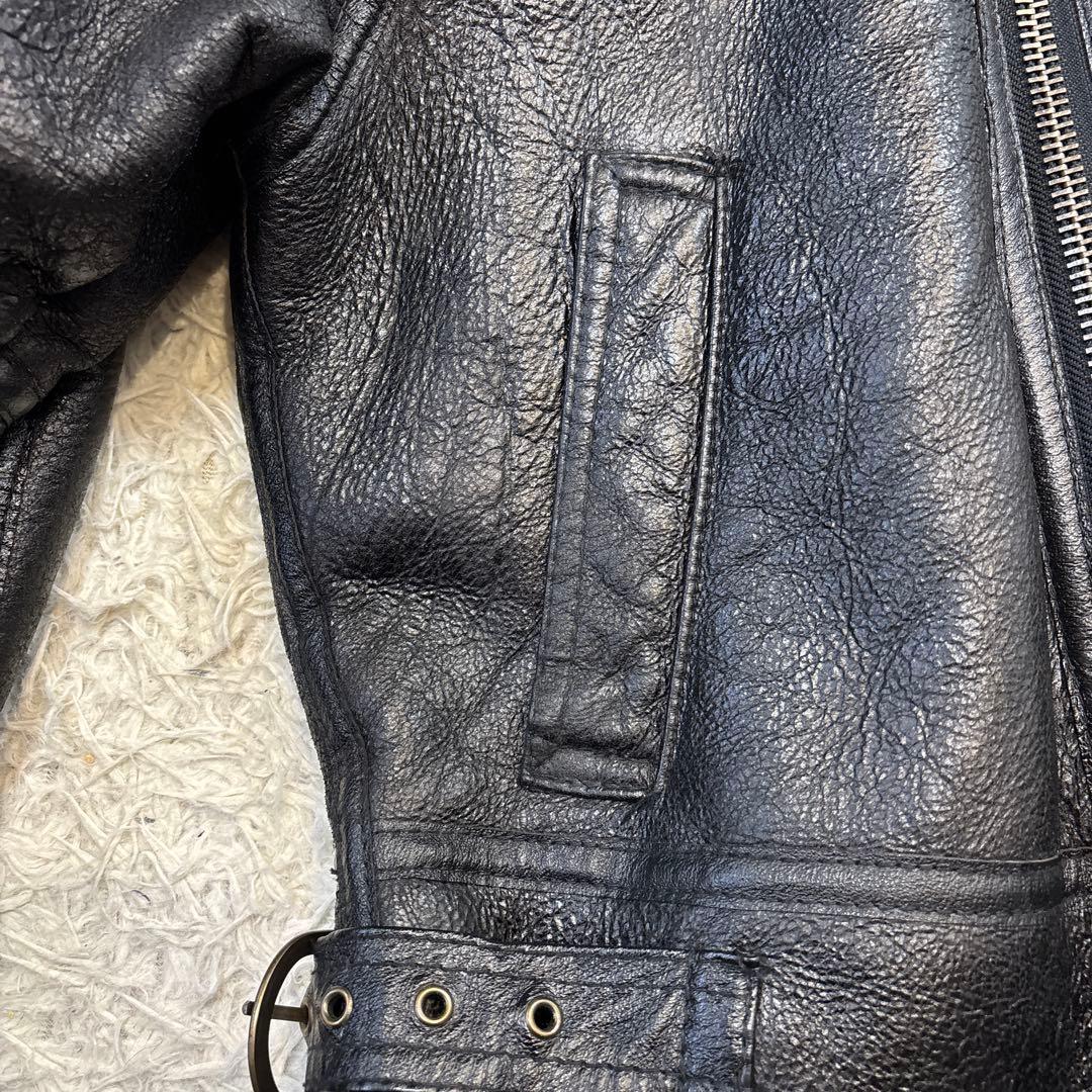 希少☆リアルムートン　羊革　ダブルライダース　ブラック　ボマー　レザー　Lサイズ